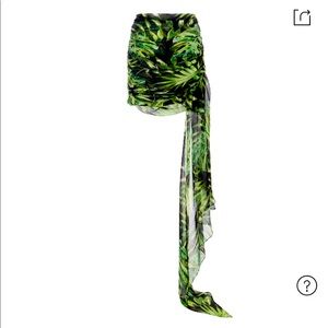 Caroline Constas Leaf Print Skirt